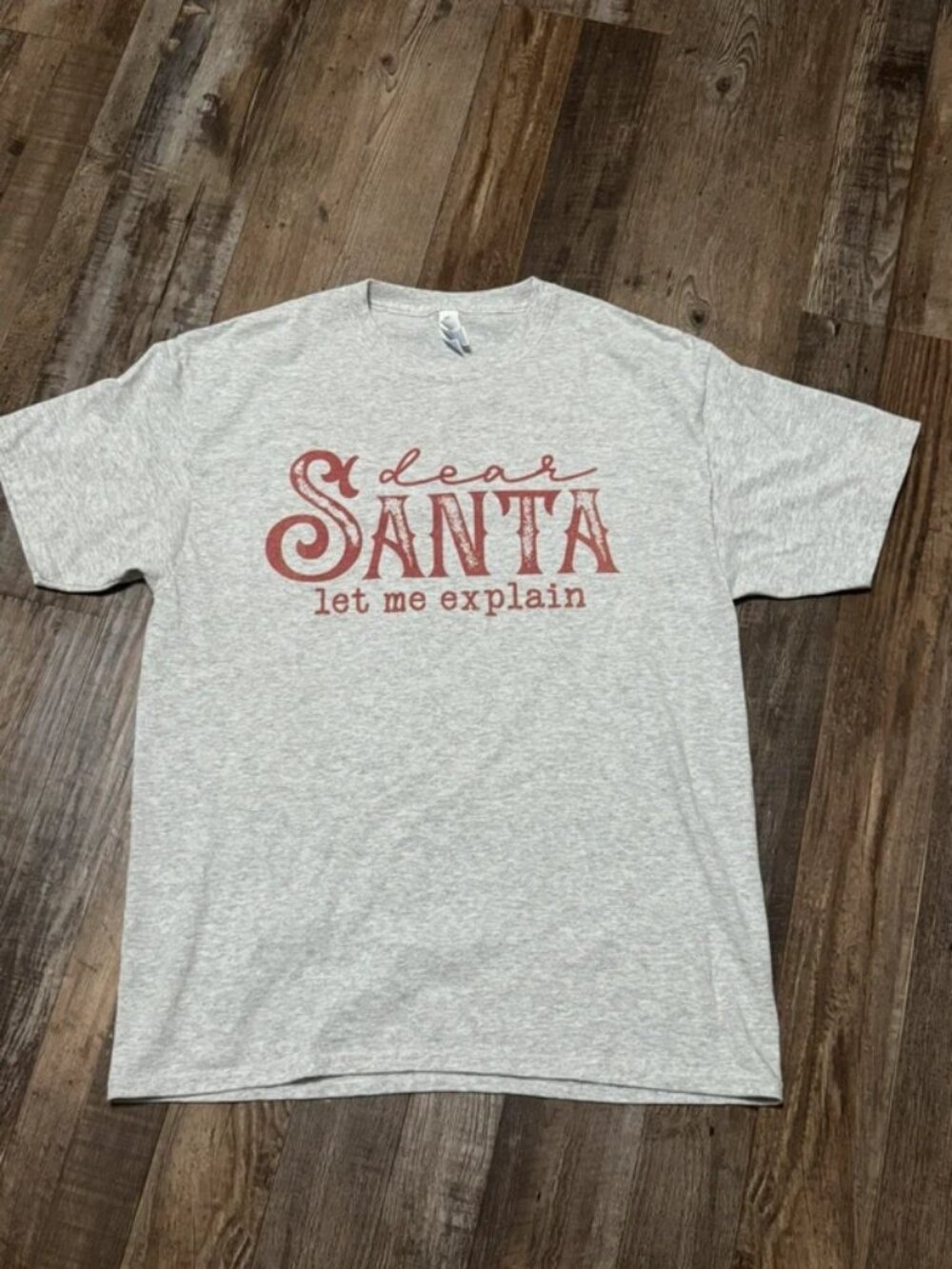 Jerzees Dear Santa Let Me Explain tshirt size Large